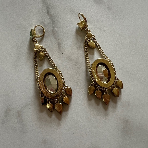 Jewelmint Womens Green Gold Chandelier Earrings Welcome to the Jungle Dangle - Picture 3 of 4